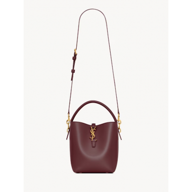 Saint Laurent LE 37 small in Shiny leather-rouge carbernet