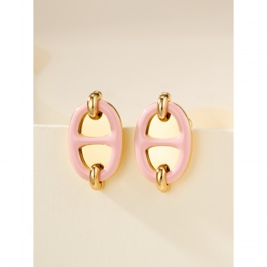 Hermes Mini Mailon Earrings-Rose candeur