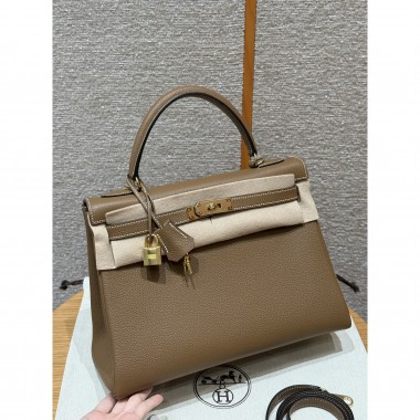 Hermes Kelly 32cm in Togo leather-Alezan 