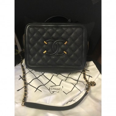 Chanel box Calf leather bag -black 