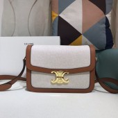 Celine Classique Triomphe Bag in Textile and Calfskin 