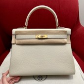 Hermes Kelly 35cm in Togo leather-Cream white