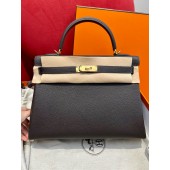 Hermes Kelly 35cm in Togo leather-Black