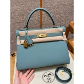 Hermes Kelly 35cm in Togo leather-Sky blue