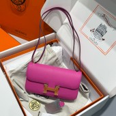 Hermes Constance Elan Shoulder Bag in Epsom Leather-Rose