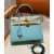 Hermes Kelly 25 / 28  in Epsom Leather-Blue atoll