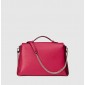 Interlocking GG Calfskin Borse, Fuchsia