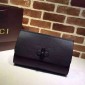 Bamboo Daily Leather Clutch, Black 