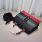   Dionysus large leather bag, black/green 