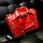 Moschino Lambskin Jacket Medium Shoulder Bag, Red