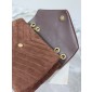 YSL Yves Saint Laurent Medium Chain Bag in Suede-Dark brown