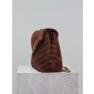 YSL Yves Saint Laurent Medium Chain Bag in Suede-Dark brown
