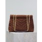 YSL Yves Saint Laurent Medium Chain Bag in Suede-Dark brown