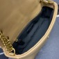 Saint Laurent Calypso Small in Plunged Lambskin-Natural Tan