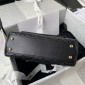 Chanel Small Coco Handle Bag-Black with burgund lizard handle