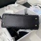 Chanel Medium Coco Handle Bag-Black with Burgundy Lizard handle