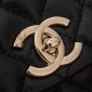 Chanel Medium Coco Handle Bag-Black with Burgundy Lizard handle