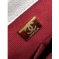 Chanel Medium Coco Handle Bag-White with Burgundy Lizard handle