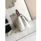 Chanel Medium Coco Handle Bag-White with Burgundy Lizard handle