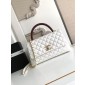 Chanel Medium Coco Handle Bag-White with Burgundy Lizard handle