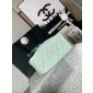 Chanel 25 Small handbag -Light green Caviar leather 