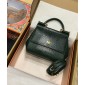 Authentic quality- Dolce Gabbana Medium Sicily Handbag in in iguana-print calfskin-Dark green