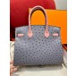 Pre-ordered Birkin 25 / 30  in Ostrich Leather- Grey/Pink