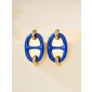 Hermes Mini Mailon Earrings-Blue electric