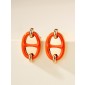 Hermes Mini Mailon Earrings-Oranage