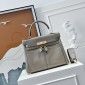 Hermes Kelly Lakis Pocket 28 / 32 in Swift Leather-Girs Asphalte