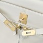 Hermes Kelly Lakis Pocket 28 / 32 in Swift Leather-Cream white