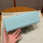Hermes Kelly Pochette in Epsom Leather- Blue zephyr