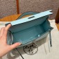 Hermes Kelly Pochette in Epsom Leather- Blue zephyr