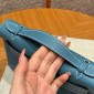 Hermes Kelly Pochette in Swift Leather-Blue jean