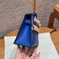 Hermes Kelly Pochette in Swift Leather-Blue electric