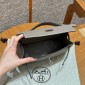 Hermes Kelly Pochette in Epsom Leather-Gris asphalte