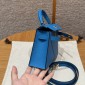Hermes Mini Kelly Epsom leather-Blue frida