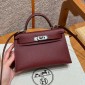 Hermes Mini Kelly Epsom leather-Rouge H