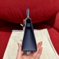Hermes Mini Kelly Epsom leather-Blue saphir