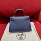 Hermes Mini Kelly Epsom leather-Blue saphir