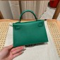 Hermes Mini Kelly Epsom leather-Vert vertigo