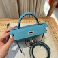 Hermes Mini Kelly Epsom leather-Blue de nord