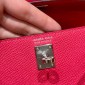 Hermes Mini Kelly Epsom leather-Rose extreme