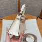 Hermes Mini Kelly Epsom leather-Cream white