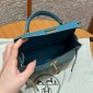 Hermes Mini Kelly Epsom leather-Blue jean