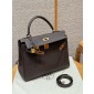 Hermes Kelly 32cm in Togo leather-Chocolate