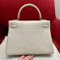 Hermes Kelly 32cm in Togo leather-Cream white