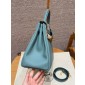 Hermes Kelly 32cm in Togo leather-Sky blue
