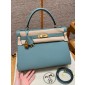 Hermes Kelly 32cm in Togo leather-Sky blue