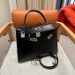 Hermes Kelly 32cm in Box leather-Black